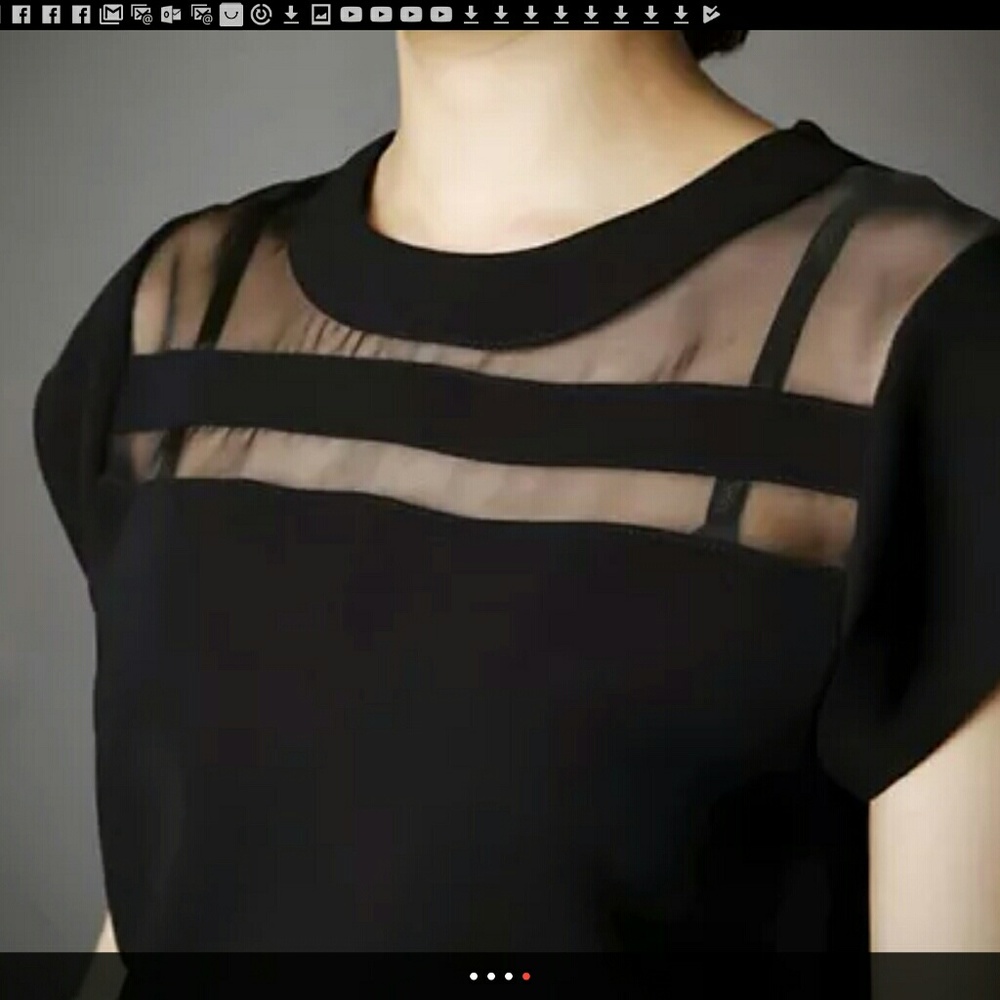 BLACK CUT OUT CHIFFON HIGH LOW TOP